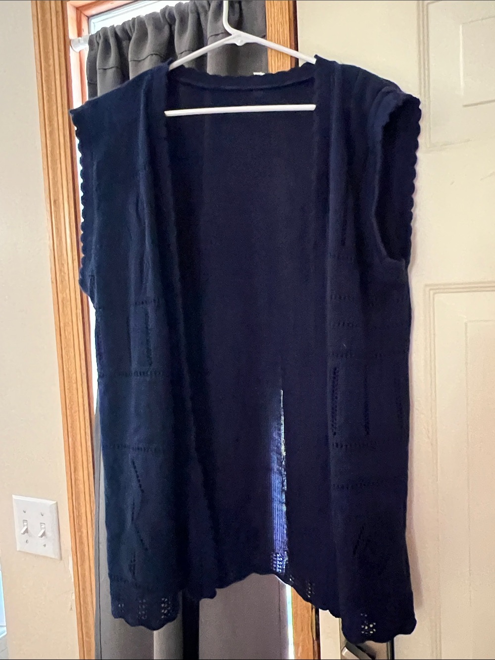 Navy Open-Front Women's Knit Vest